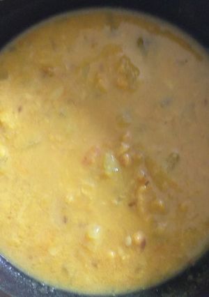 A picture of Lauki or chane ki dal.
