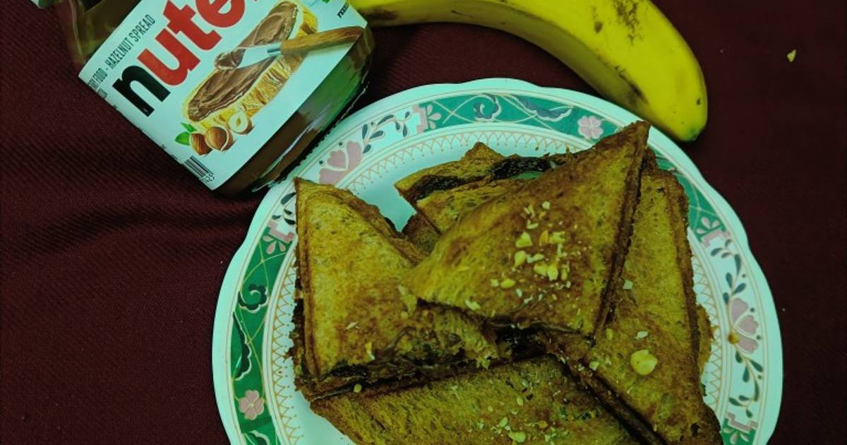 Nutella Banana Toast Recipe by Seema Sharma - Cookpad