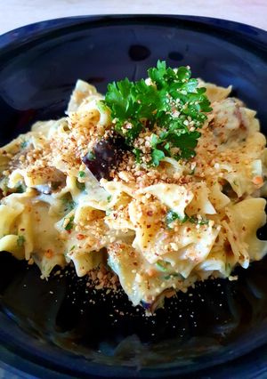Padlizsános-diós tészta sajtmártással🍆🧀 recept fotója
