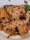Arroz con pollo y setas
