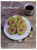 Baumkuchen Pandan (German Layered Cake) With Watermelon & Dragon Fruit Mousse...No mixer No oven