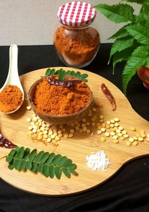 A picture of Sambhar powder masala (South Indian recipe).