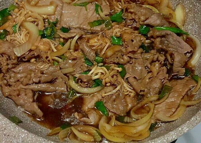 Resep Beef Gyudon with Enoki yang Bikin Ngiler