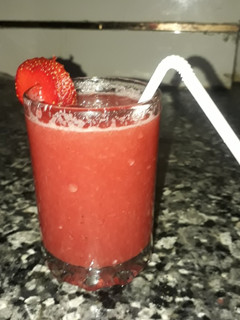 A picture of Strawberry litchi mocktail.