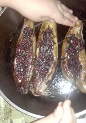 عکسی از دستور بادمجان شکم پور