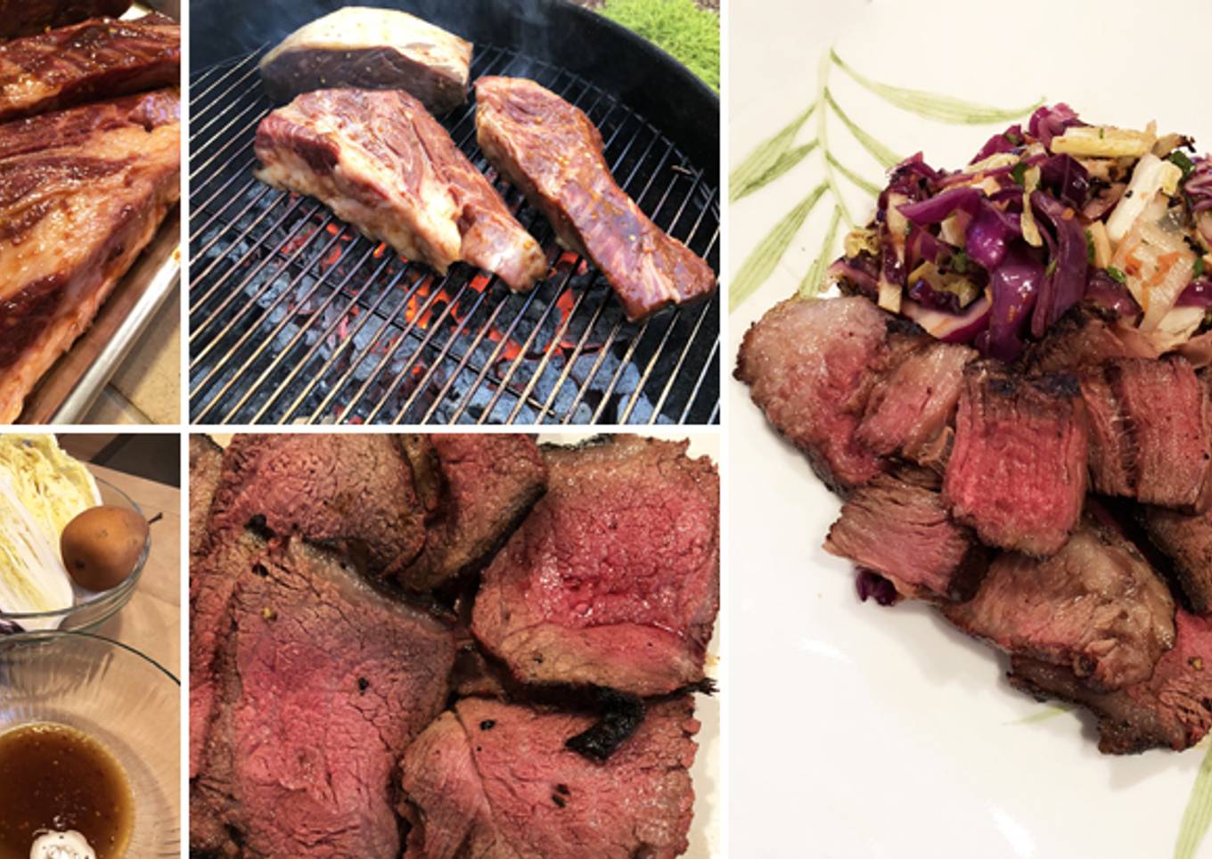 Sweet & Spicy Wagyu Beef Roast with Grilled Asian Slaw