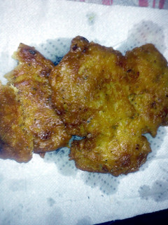 A picture of Bacalaitos ( cod fish fritters ).