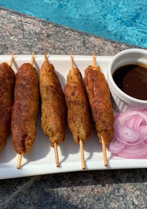 A picture of Chicken seekh kabab.