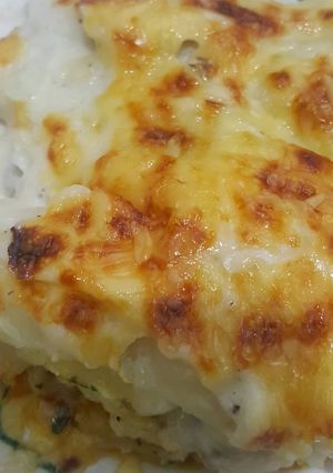 صورة لوصفة غراتان بطاطا بالحليب أو غراتان الكوليسترول 😋