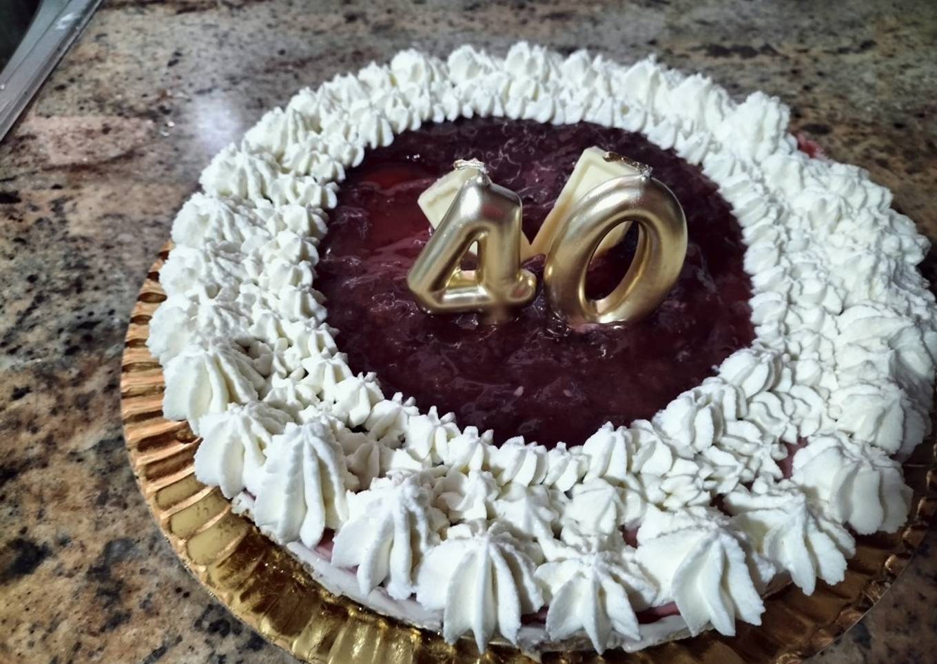 Tarta de queso con ganache de chocolate blanco