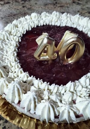Una foto de Tarta de queso con ganache de chocolate blanco