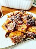 Bread pudding con zucca al vapore e noci pecan