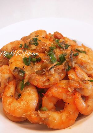 Hình của món Tôm rang mặn ngọt.