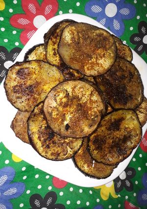 A picture of Baigan bhaja.