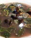 Amaranth Soup with Anchovies and Century Egg