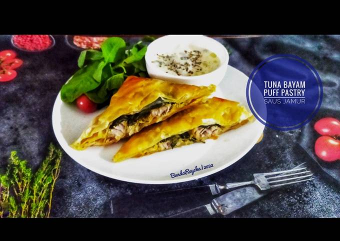 Resep 469 🌮tuna Bayam Puff Pastry Saus Jamur Oleh Intan Zahra Al