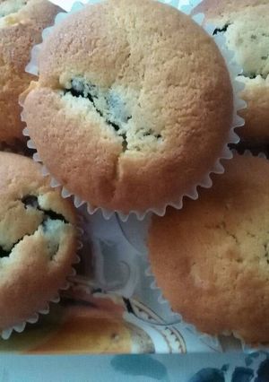Rumos csokipudinggal töltött muffin recept fotója