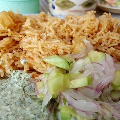 Aloo pulao A picture of Aloo pulao.