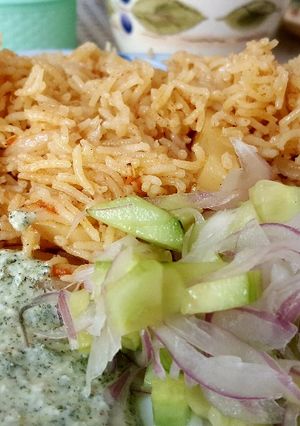 A picture of Aloo pulao.