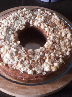 Una foto de Budín de manzanas con crumble