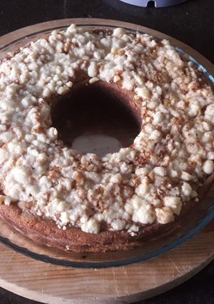 Una foto de Budín de manzanas con crumble