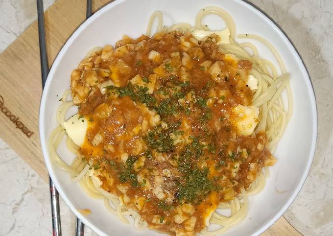 Anti Ribet, Bikin Cheese Spaghetti with tempe bolognese sauce Ekonomis