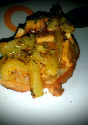 Una foto de Pepino en salsa de ajo y tofu