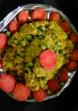 A picture of Green spinach and rice.