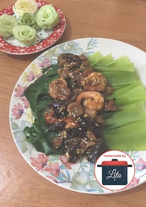 Foto resep Pokcoy siram udang lada hitam #homemadebylita