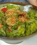 Pounded raw string bean salad