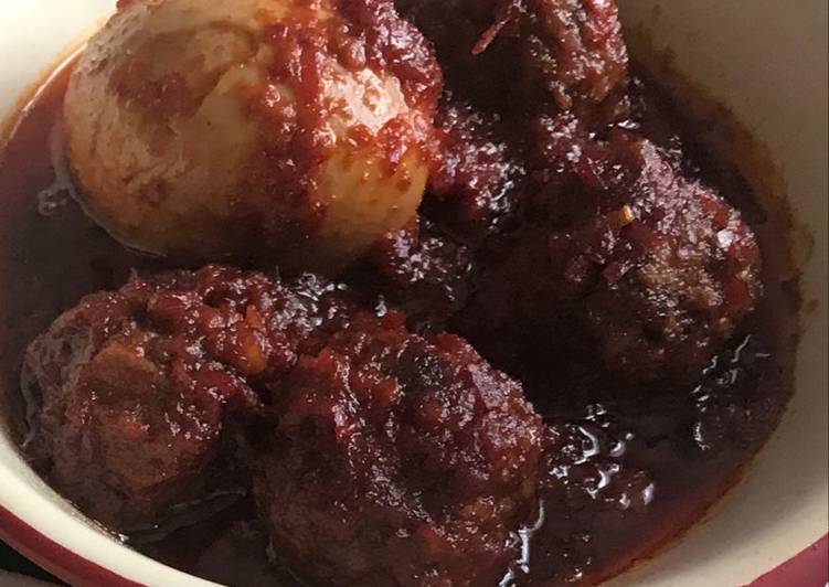 Proses Membuat Bola Daging Balado (Sweet &amp; Spicy Meatball), Lezat