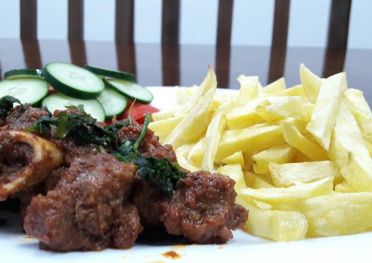 Mutton Masala with chips