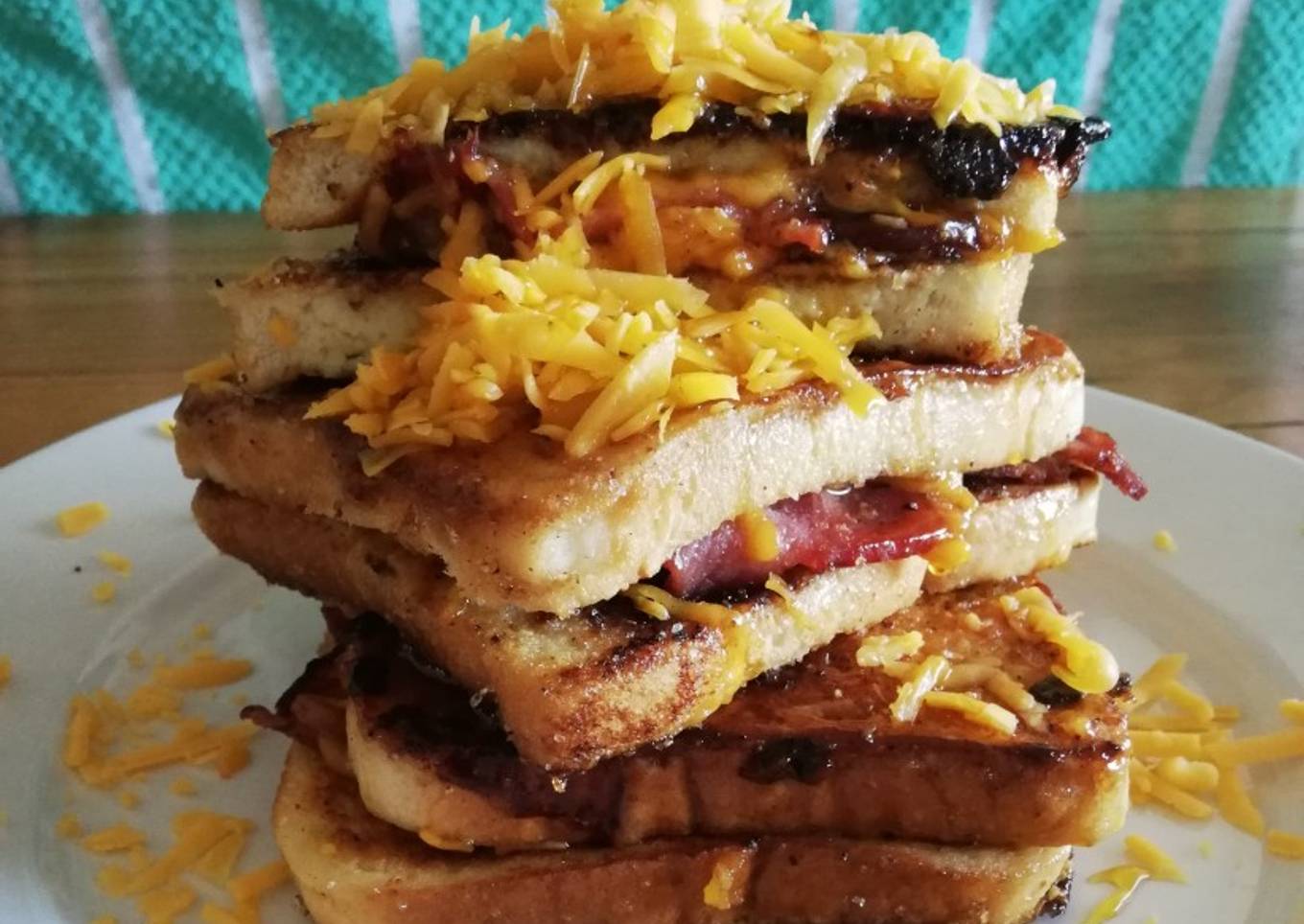 Cinnamon Sugar, Bacon and Cheese French Toast