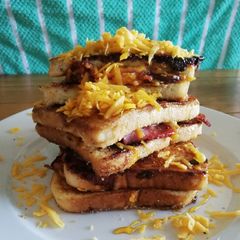 A picture of Cinnamon Sugar, Bacon and Cheese French Toast.