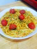 Spaghetti , sos de roșii, usturoi și busuioc  🍝