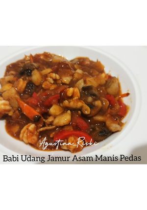 Foto resep B2 Udang Jamur Asam Manis