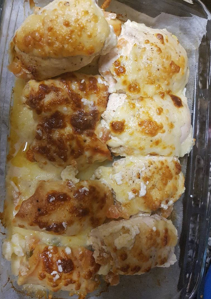 Una foto de Rollos de pollo rellenos de mozzarela