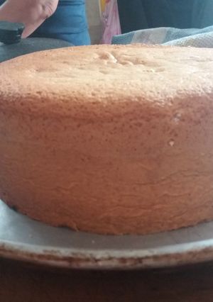 Una foto de Bizcochuelo alto hecho en lata de dulce de batata 💞
