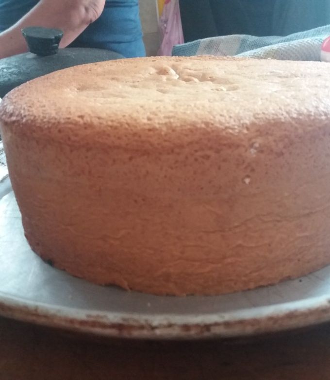 Una foto de Bizcochuelo alto hecho en lata de dulce de batata 💞