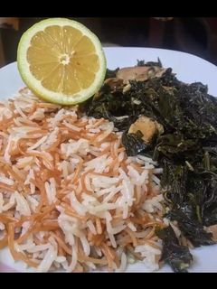 صورة لوصفة رز و ملوخية