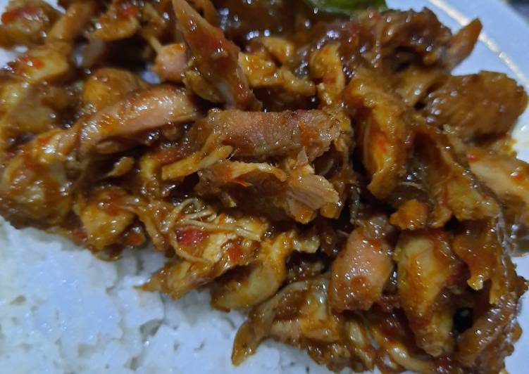 DICOBA@ Resep Ayam Suwir Pedas Manis menu masakan harian