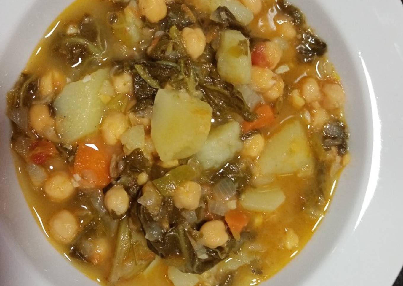 Garbanzos con acelgas