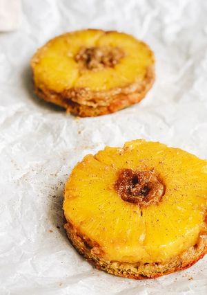A picture of PINEAPPLE UPSIDE-DOWN MINI-CAKES.