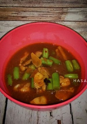 Foto resep Ayam Buncis Saos Pedas