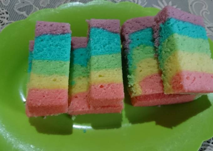 Steamed Rainbow Cake Ny. Liem