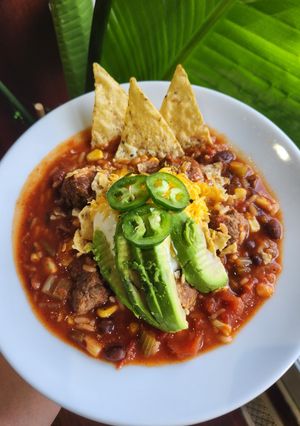 A picture of Mexican Meatball Tortilla Soup.