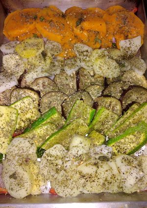 Una foto de Verduras horneadas para guarnición de carne, pescado, pollo y más