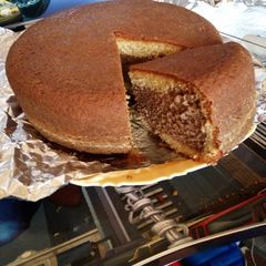 A picture of Half chocolate cake.