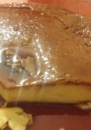 Una foto de Flan de mandarina