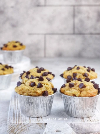 Cara Simple Membuat Resep  Banana Chocochip Muffin yang Enak, Menggugah Selera